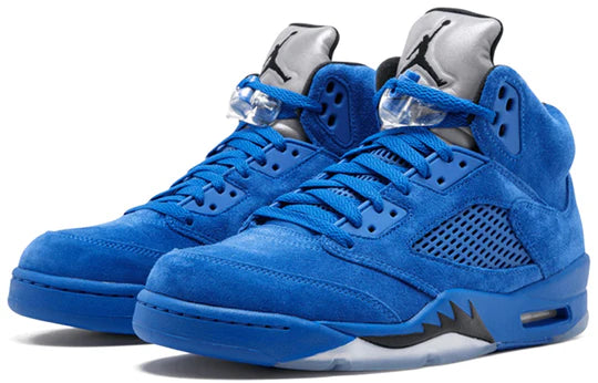 136027 401 Jordan 5 Retro Blue Suede