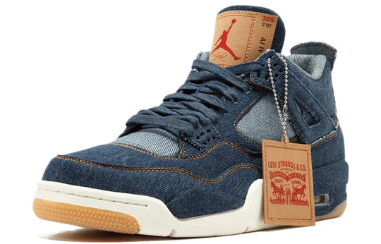 AO2571 401  Jordan 4 Retro Levi's Denim (Tag With Levi's Logo)