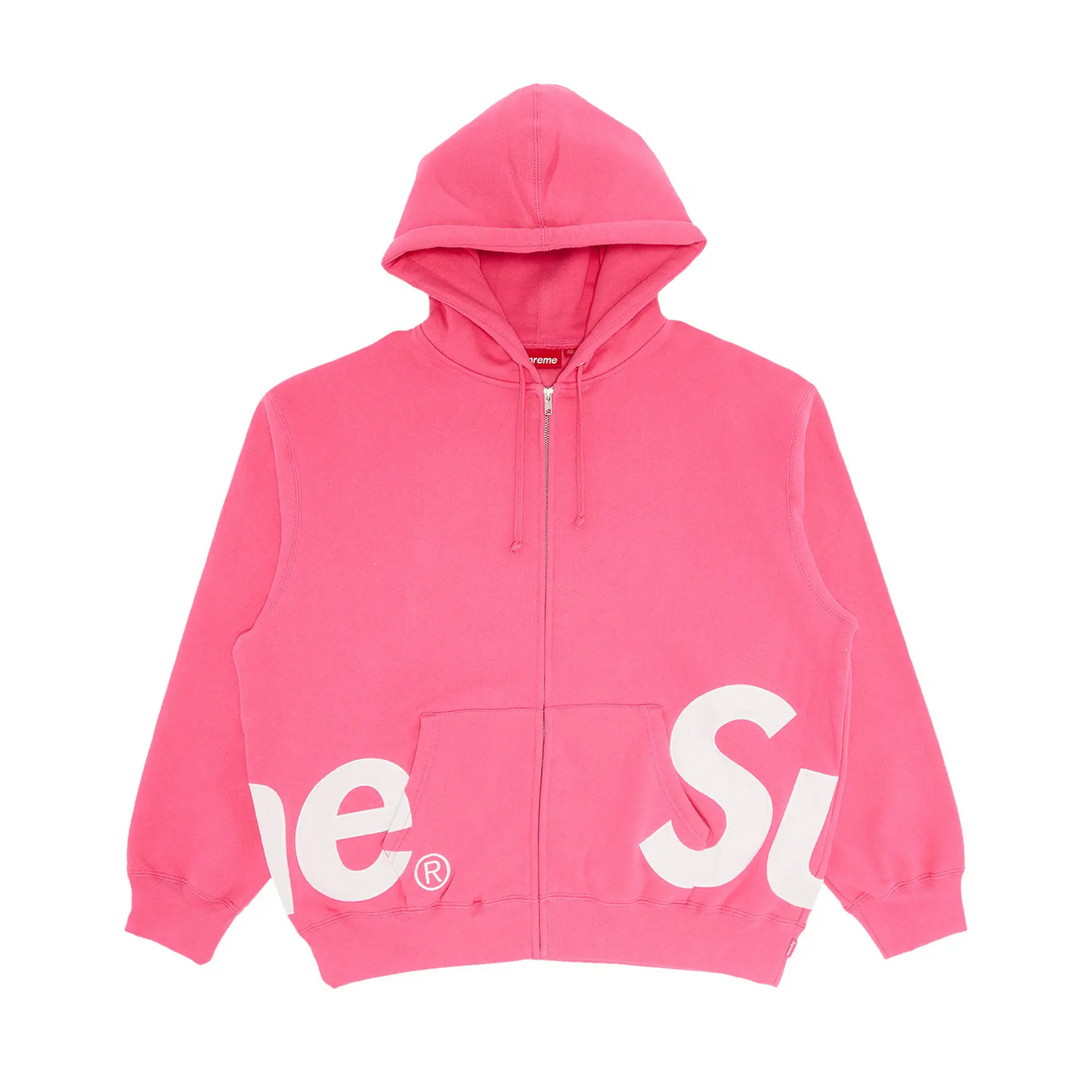 Supreme Big Logo Zip Up Hooded Sweatshirt Magenta