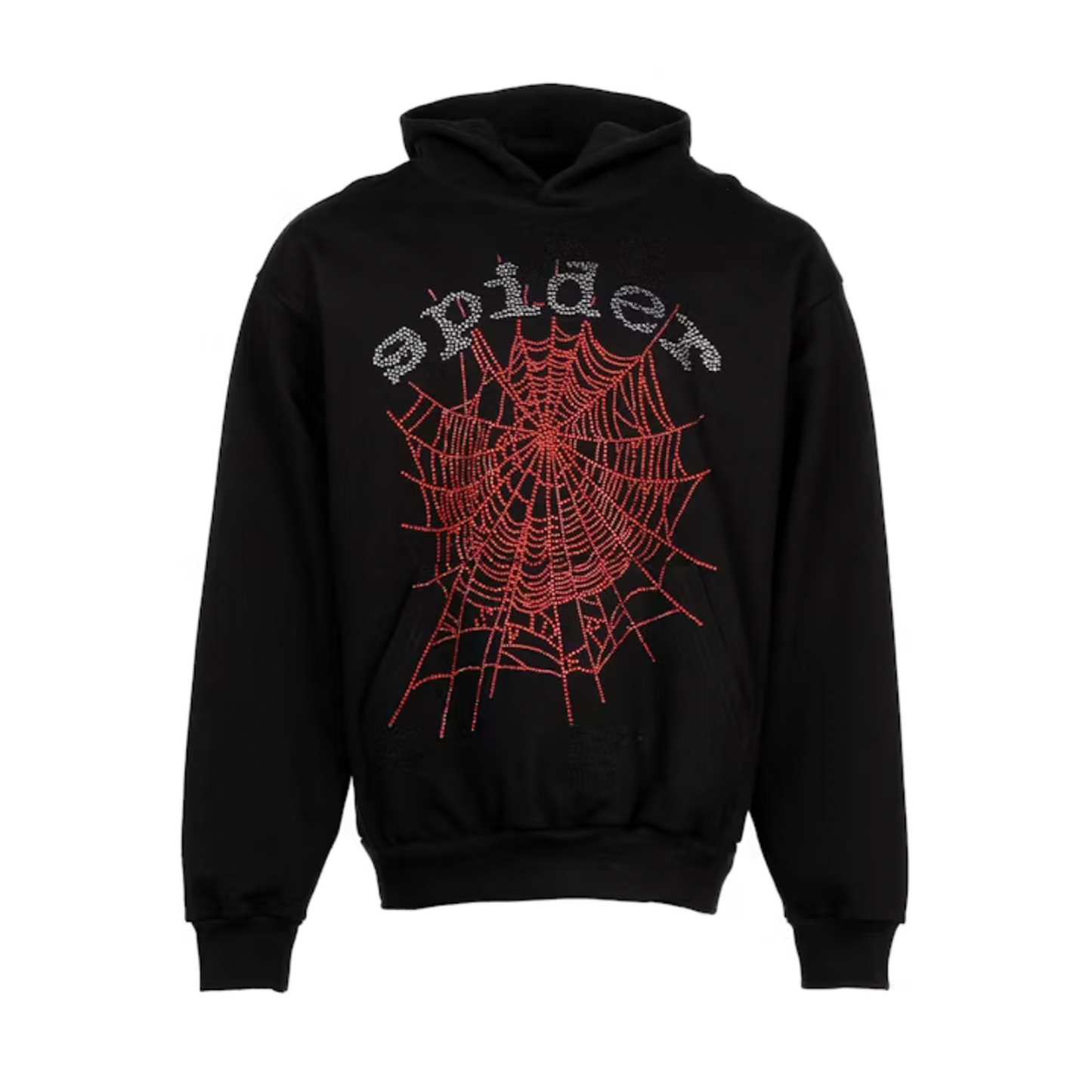 Sp5der OG Rhinestone Logo Hoodie Black [USED] - M (Used)