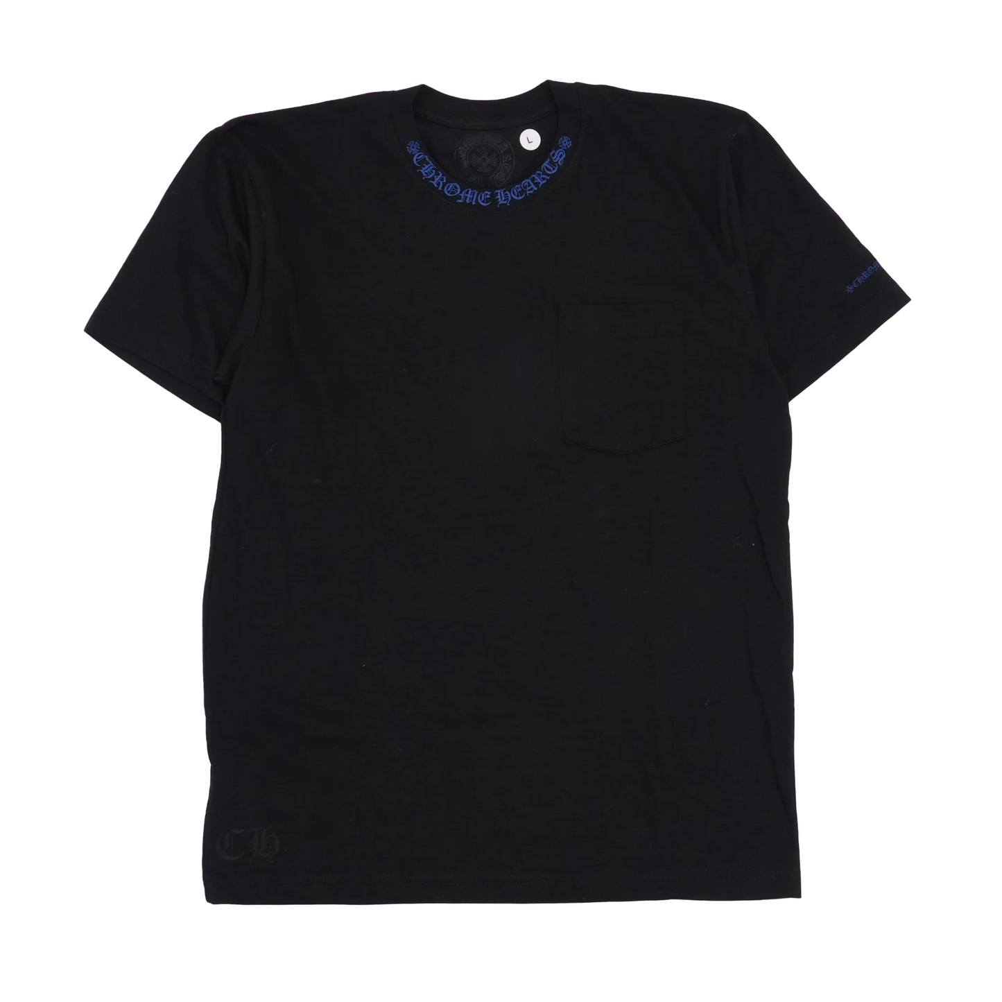 Chrome Hearts Neck Logo Pocket T-Shirt Black Blue