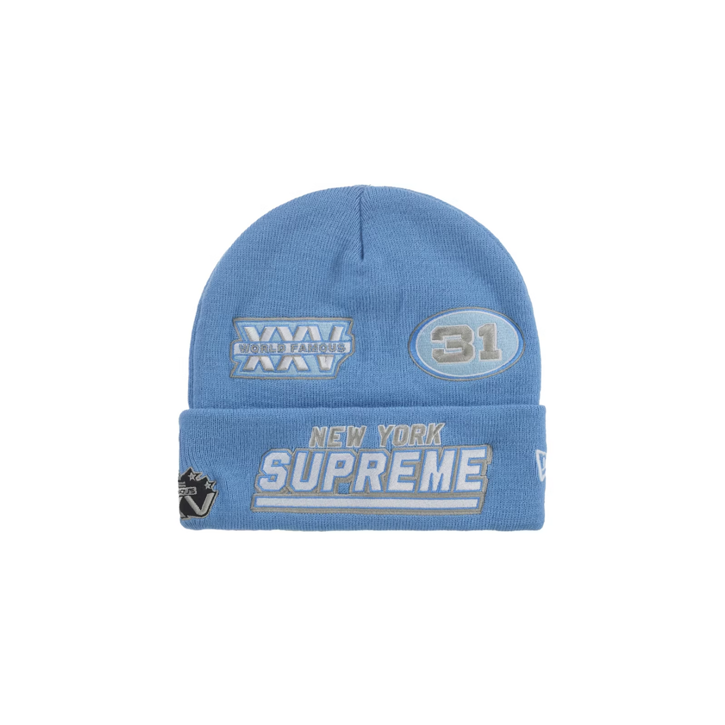 Supreme New Era Football Beanie Light Blue