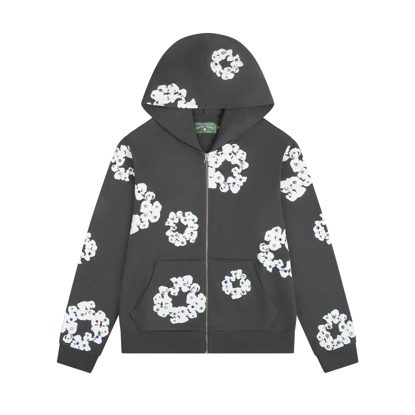 Denim Tears Rhinestone Cotton Wreath Zip Hoodie [USED] - S (Used)