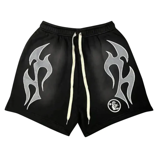 Hellstar Flame Shorts 'Black/Grey'