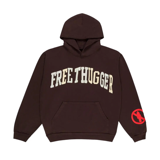 Travis Scott x Cactus Plant Flea Market "Free Thugger" Hoodie Brown