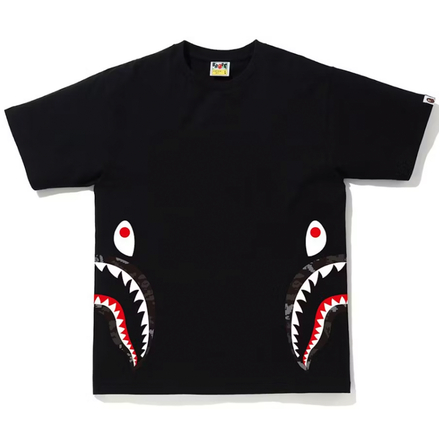BAPE Digital Camo Side Shark Tee Tee Black/Black