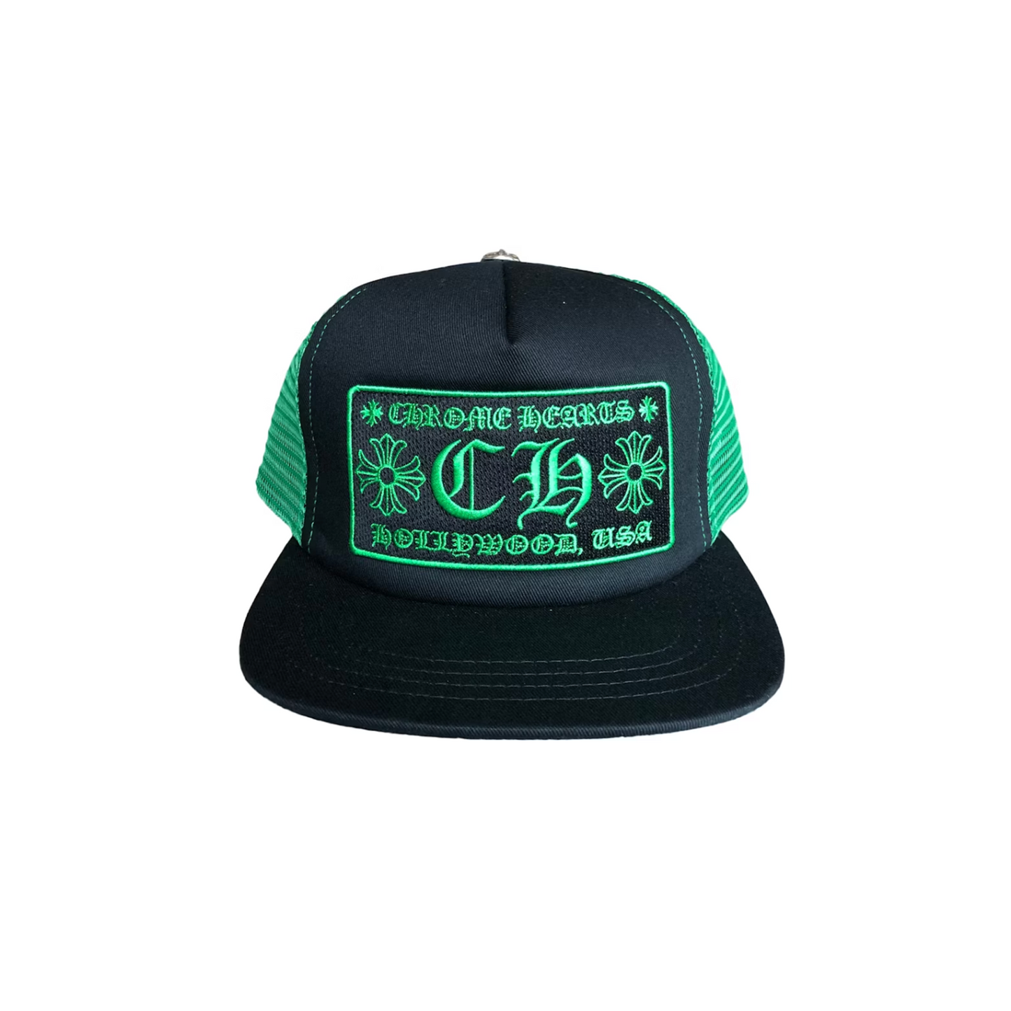 Chrome Hearts CH Hollywood Trucker Hat Black/Green [USED]