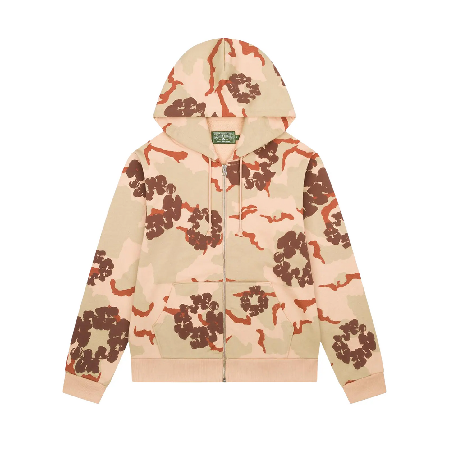 Denim Tears Wreath Zip Hoodie Tan Camo
