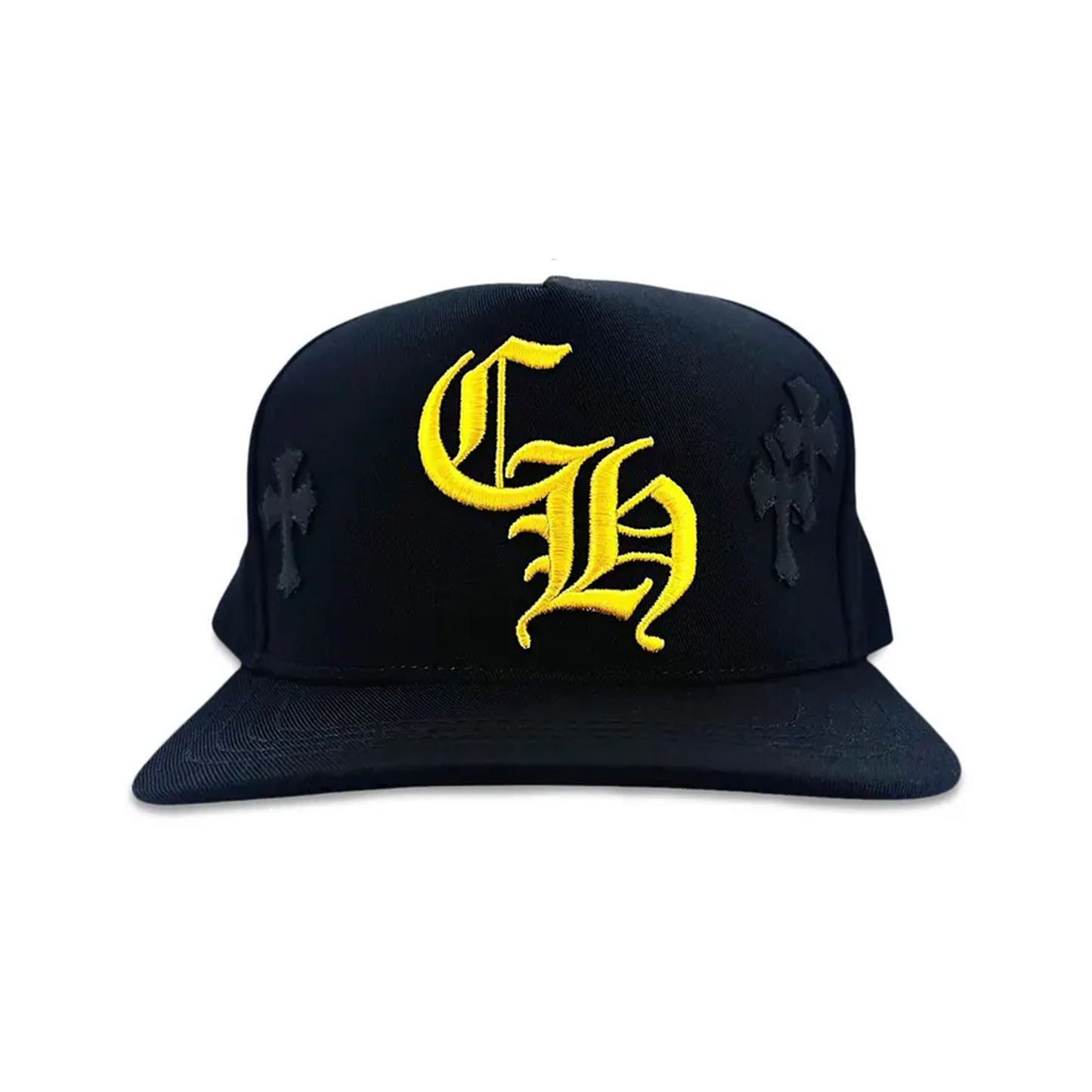 Chrome Hearts Cross Patch Hat Black Gold [USED]