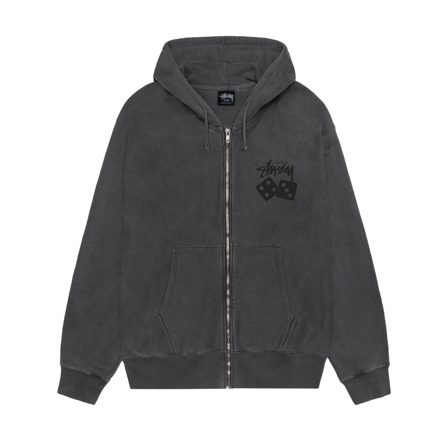 Stussy Dice Zip Hoodie Pigment Dyed Black