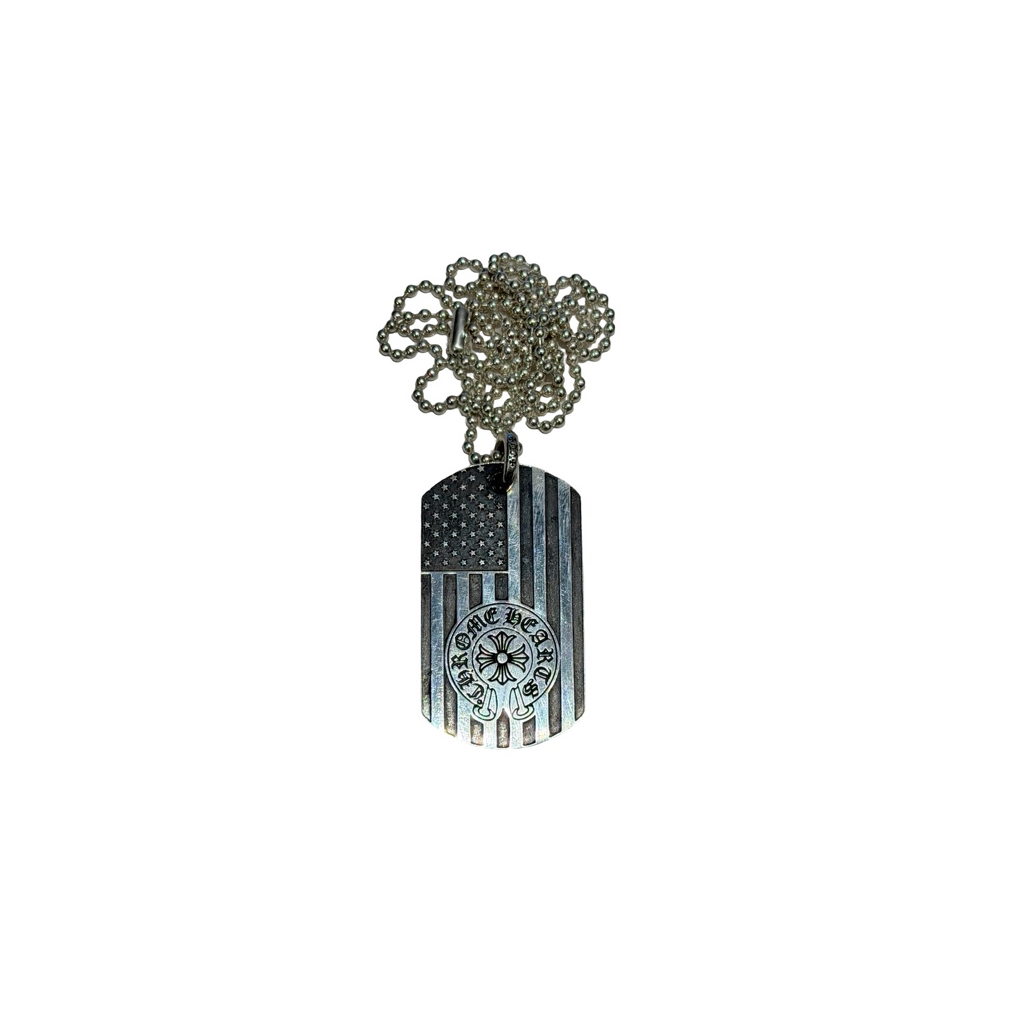 Chrome Hearts The Heroes Project American Flag Horseshoe Dog Tag Pendant