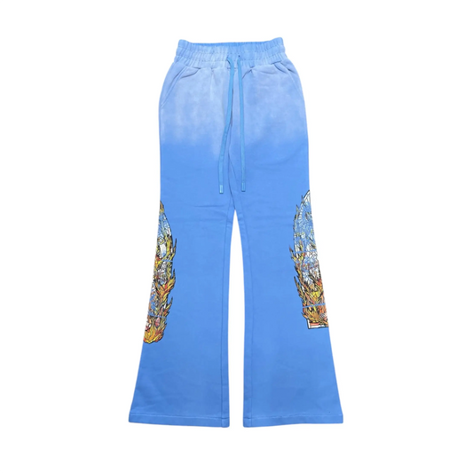 Who Decides War Faded Flame Glass Sweatpants Sky [USED] - XL (Used)