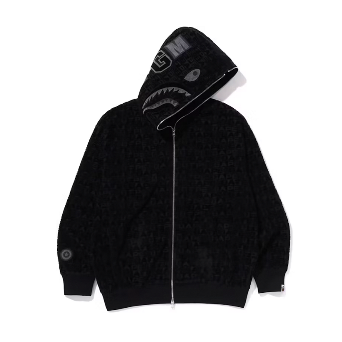 BAPE Lux Sport Pattern Shark Relaxed Fit Full Zip Hoodie Black [USED] - XL (Used)