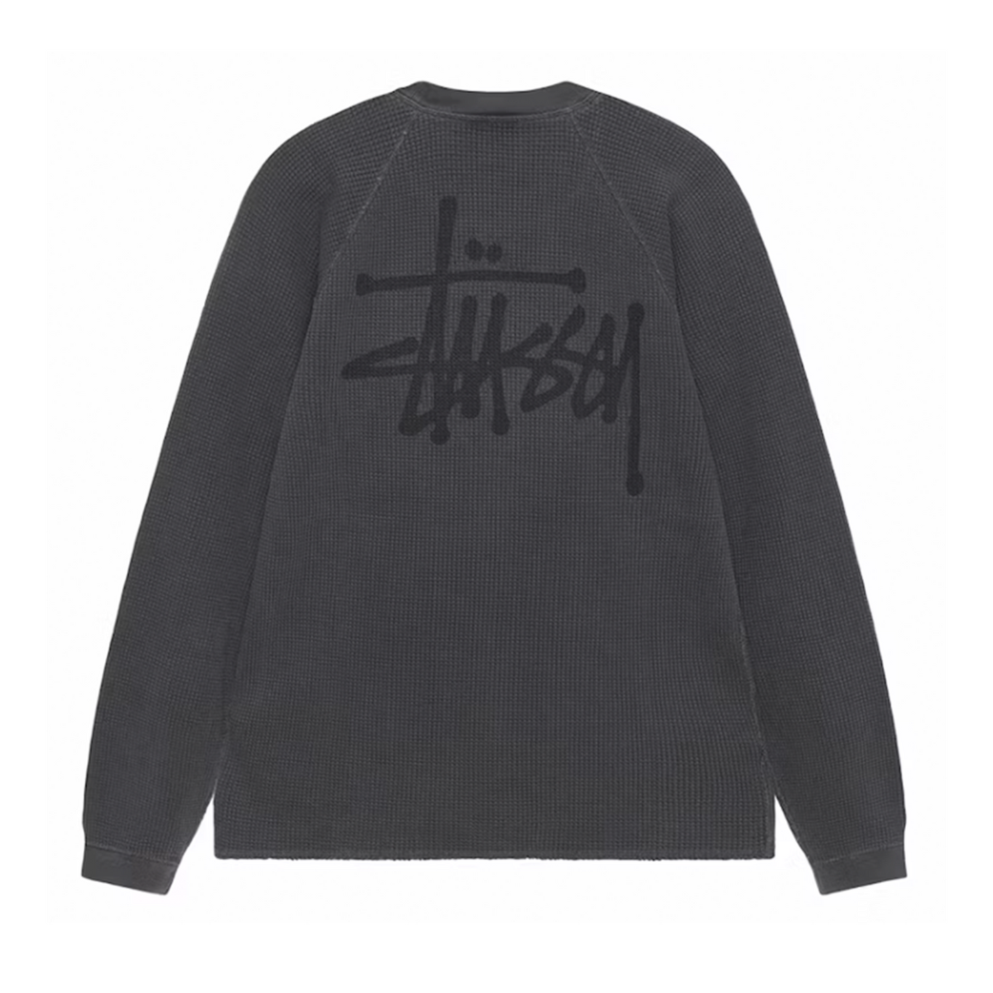 Stussy Raglan Thermal L/S Crew Washed Black [USED] - L (Used)
