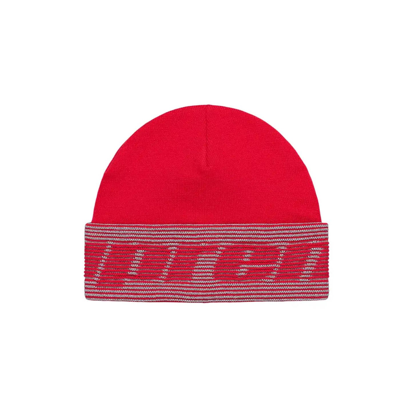 Supreme Reflective Jacquard Beanie Red