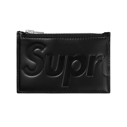Supreme Leather Zip Card Holder (FW25) Black