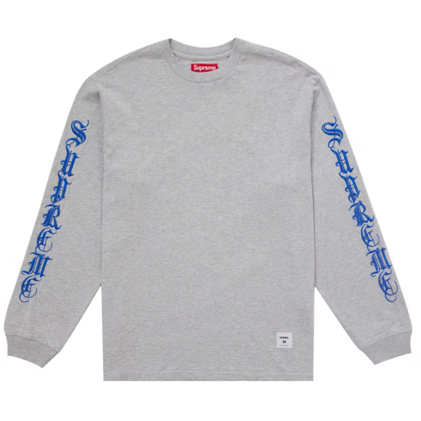 Supreme Old English L/S Top Heather Grey [USED] - XL (Used)