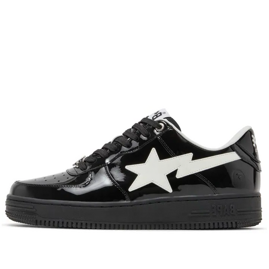 1K30191302 A Bathing Ape Bape Sta #2 Black Patent