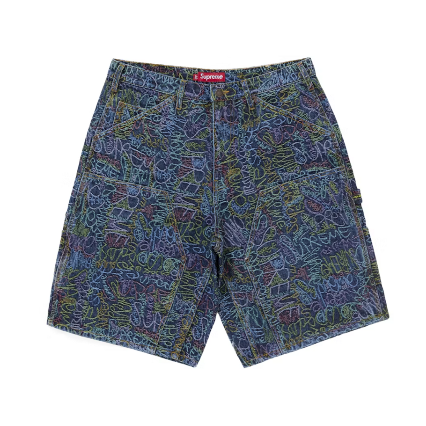 Supreme Handwriting Double Knee Denim Short Indigo