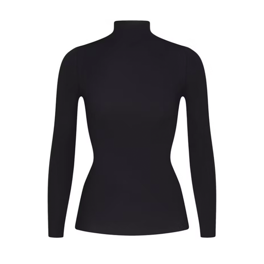 Nike x SKIMS Women's Weightless Layers Mock Neck Long Sleeve Top Obsidian