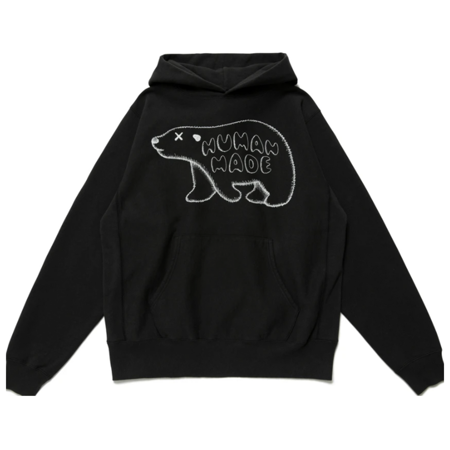 Human Made × Kaws PIZZA HOODIE KAWS #2 black Polar Bear [USED] - XXL (Used)