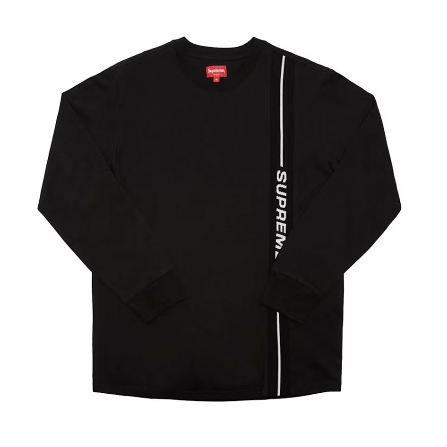 Supreme Vertical Logo Stripe L/S Top Black [USED] - M (Used)