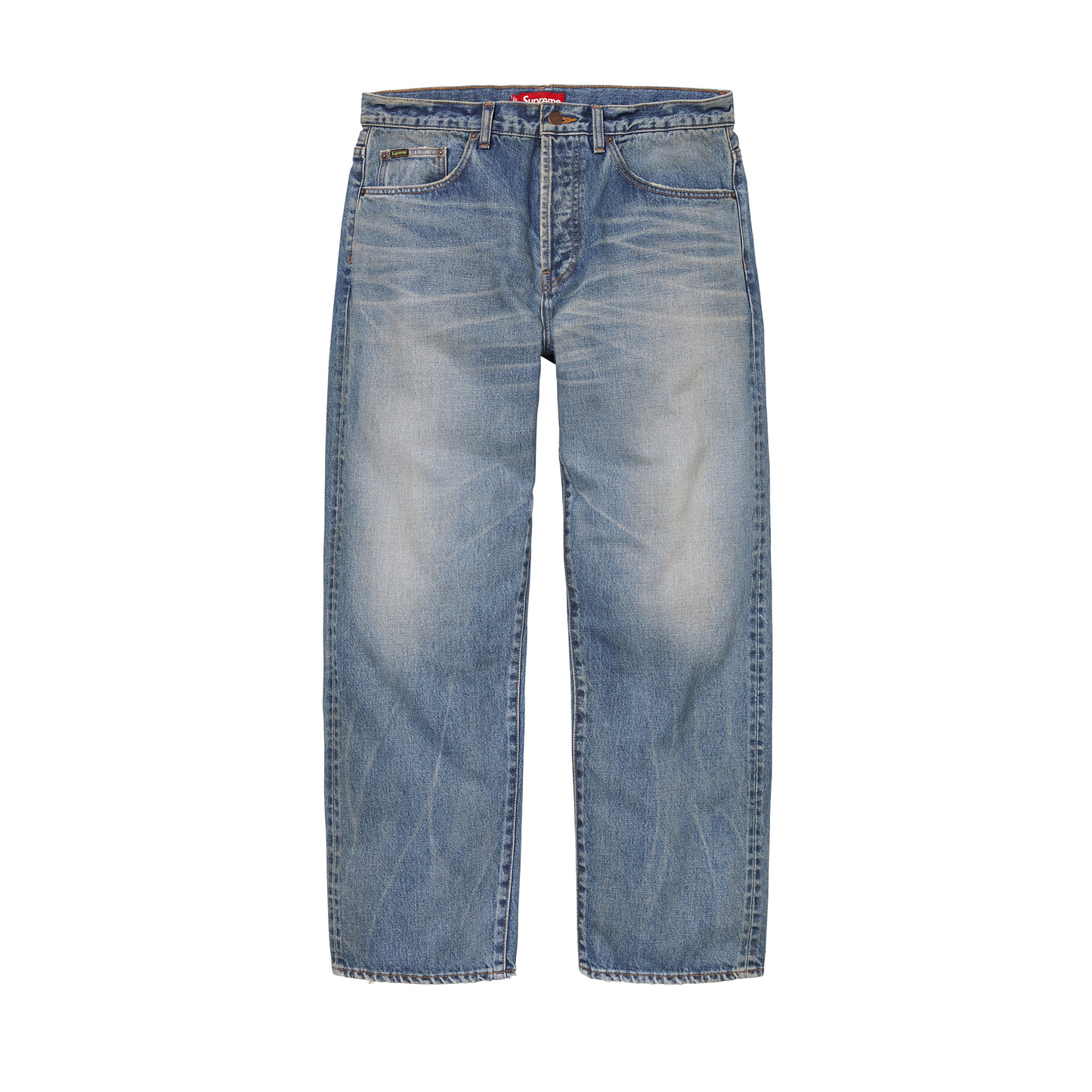 Supreme Distressed Loose Fit Selvedge Jean FW24 [USED] - 34 (Used)