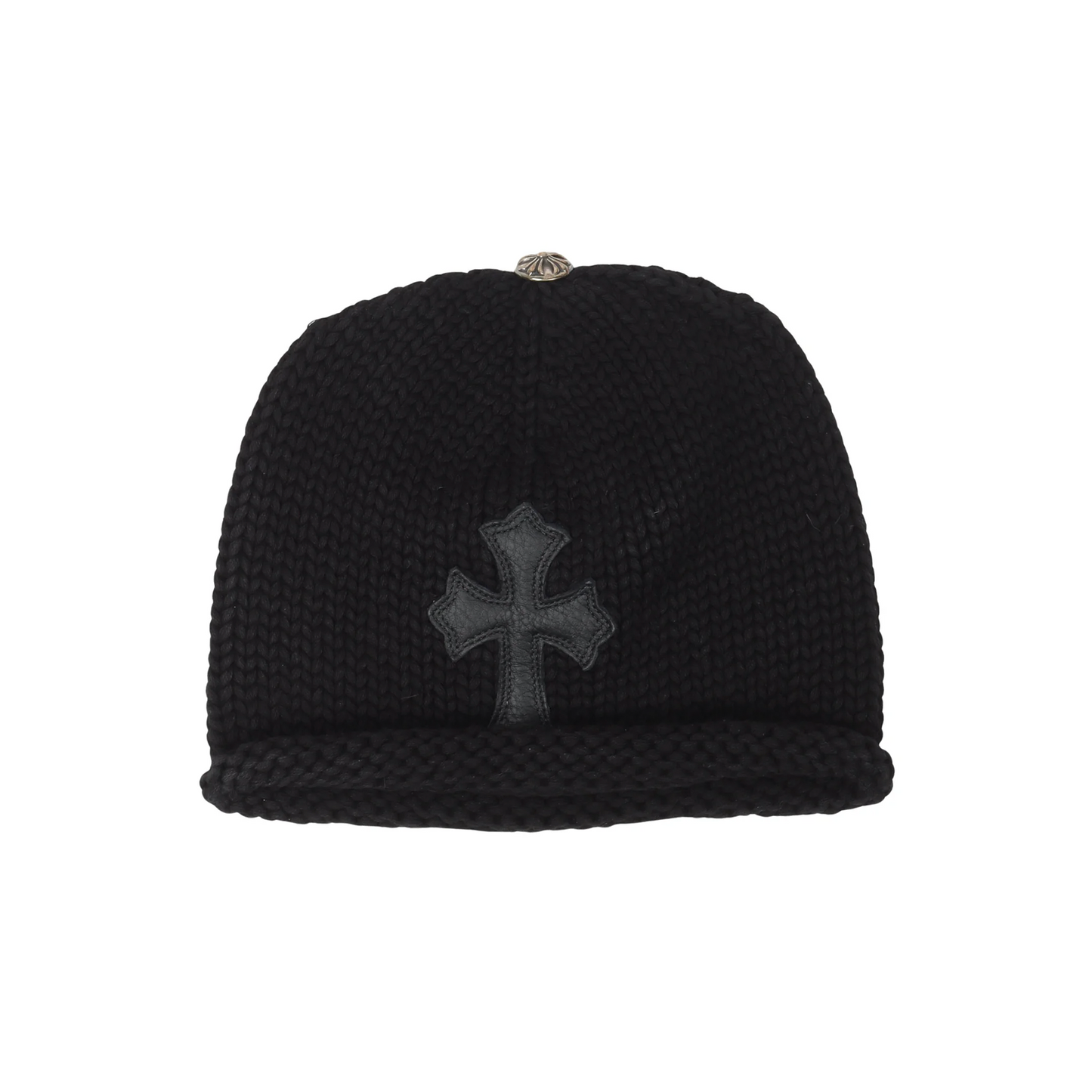 Chrome Hearts Knit Leather Cross Beanie [USED]