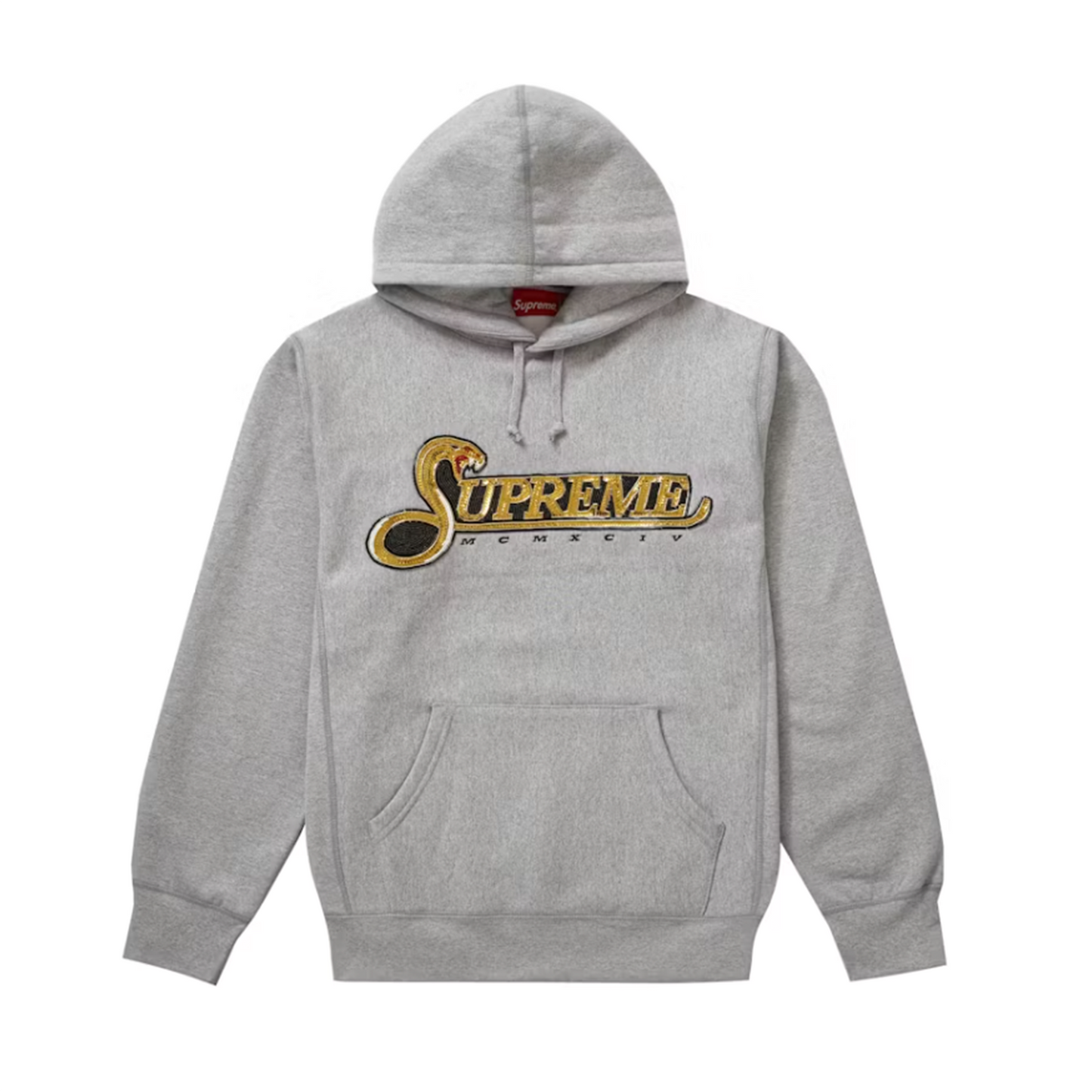 Supreme Sequin Viper Hooded Sweatshirt Heather Grey