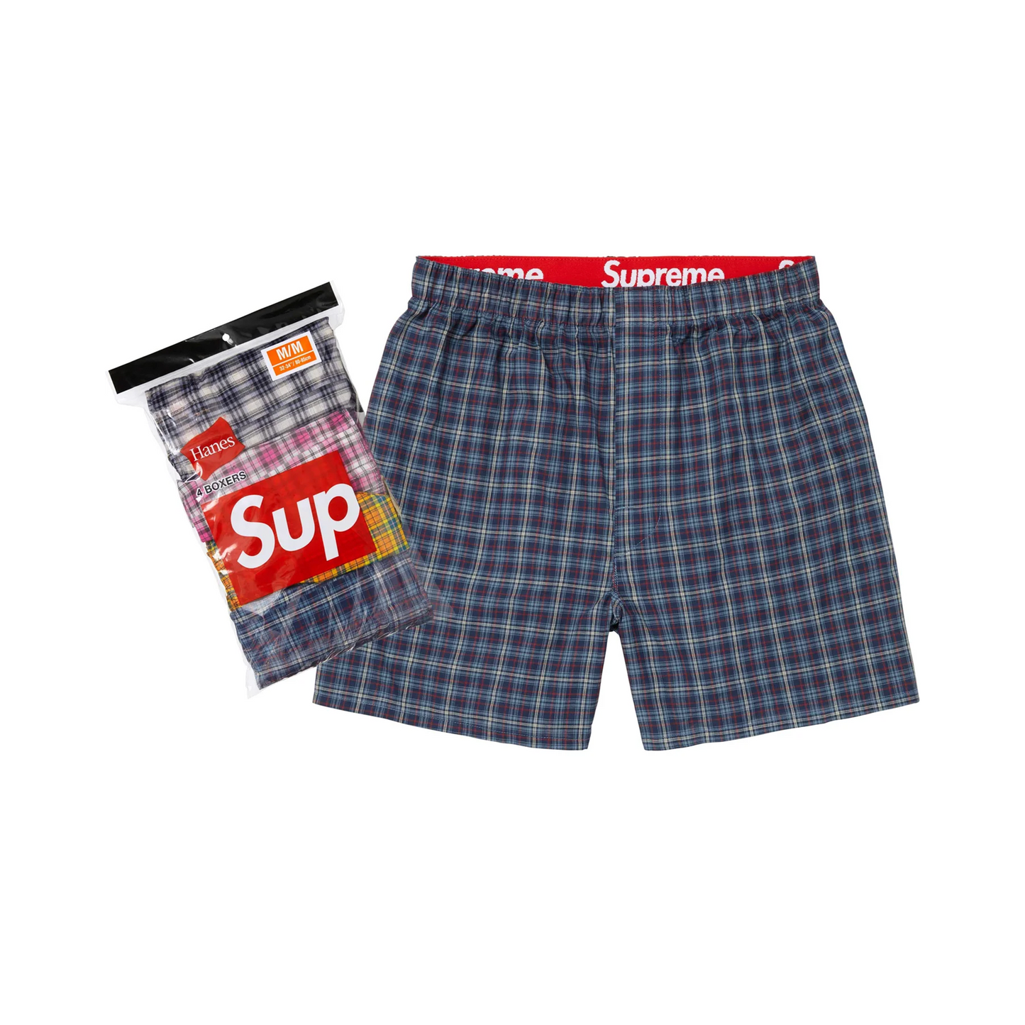 Supreme Hanes Plaid Boxers (4 Pack) Multicolor