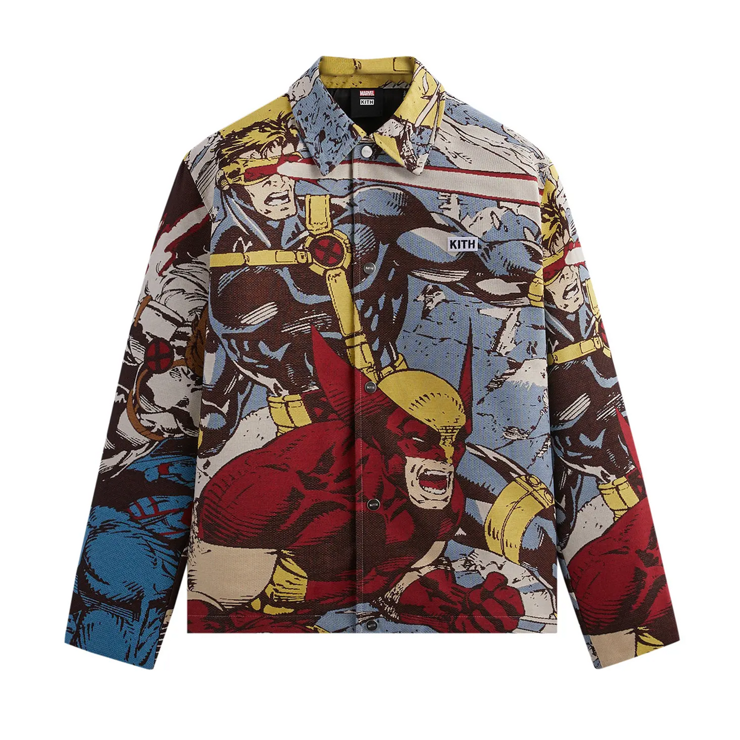 Kith x Marvel X-Men Tapestry Coaches Jacket Black PH [USED] - L (Used)