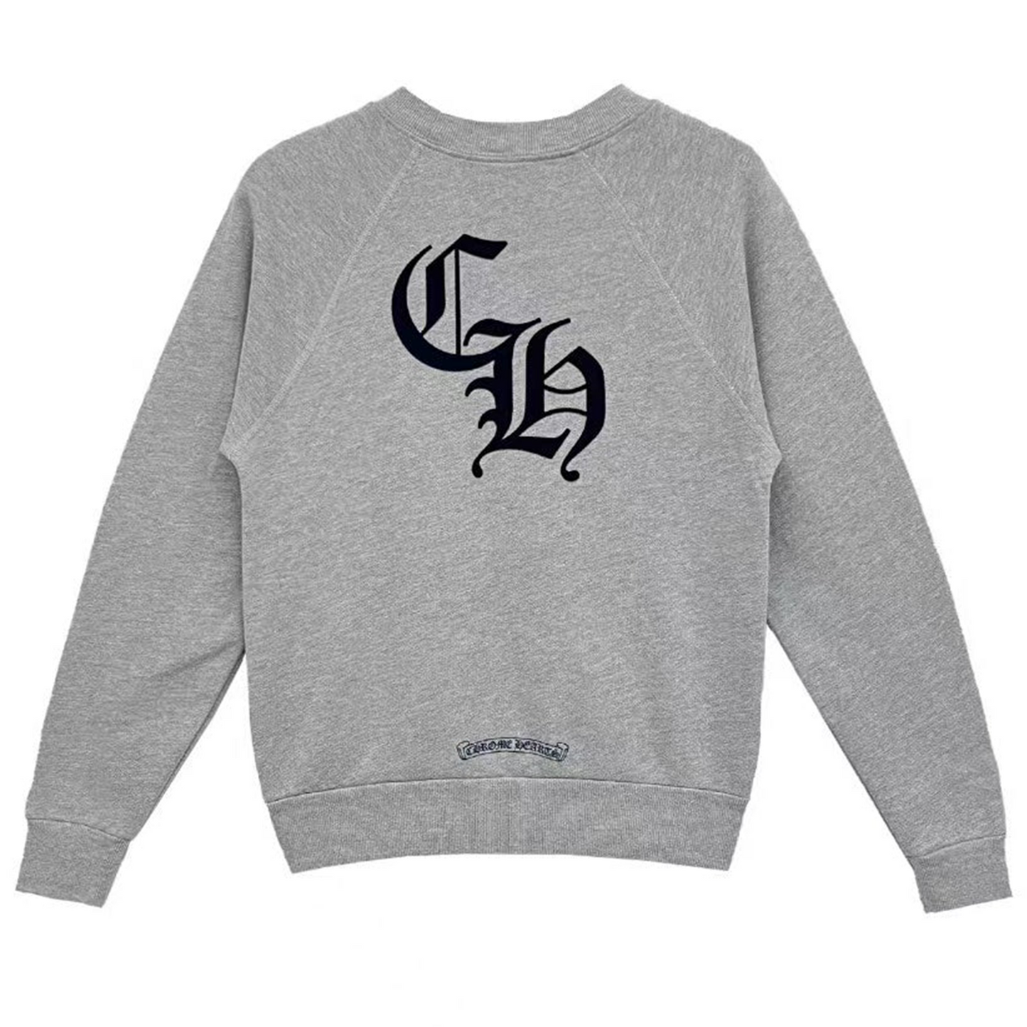 Chrome Hearts Triple Cross CH Letter Grey Sweatershirt