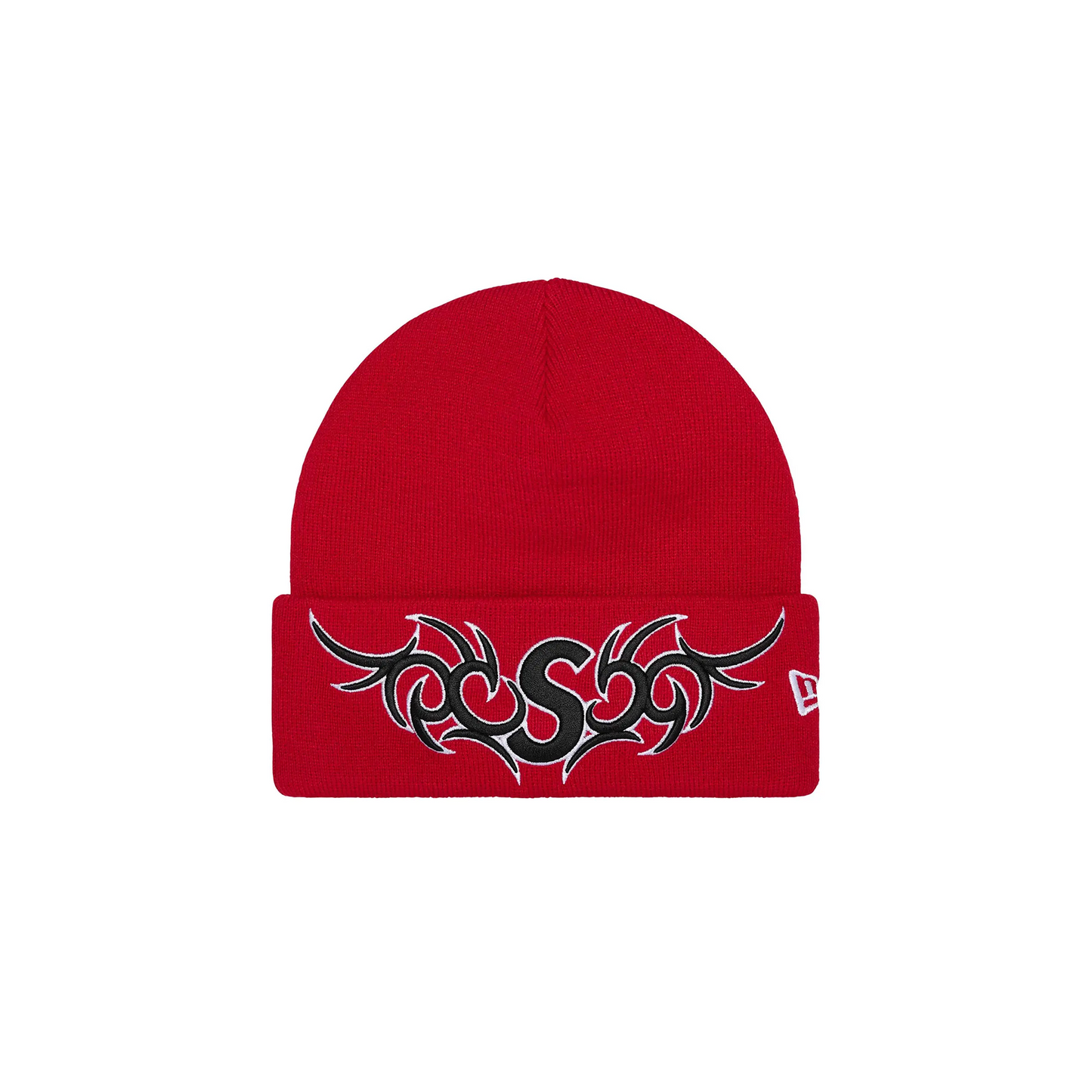 Supreme New Era Tribal S Logo Beanie Red [USED]