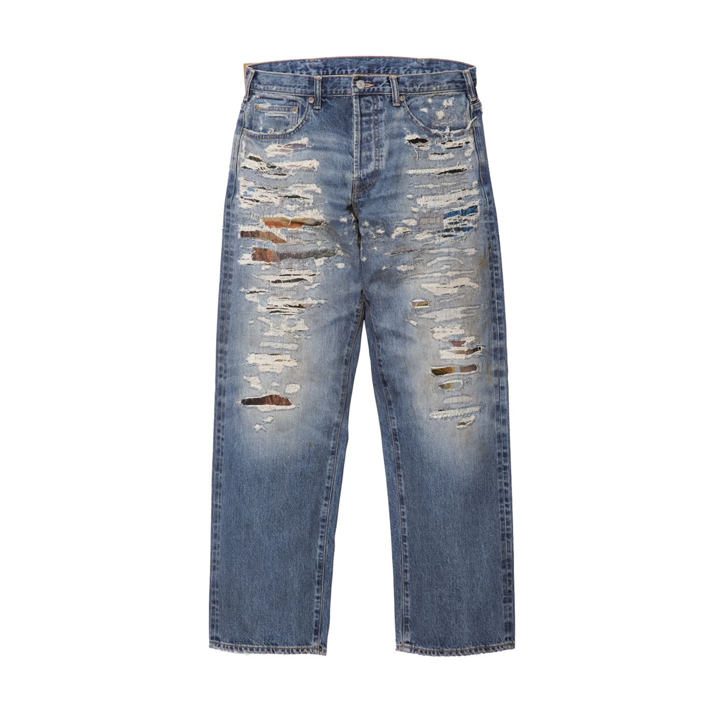 Supreme MM6 Maison Margiela Distressed Loose Fit Selvedge Jean Blue