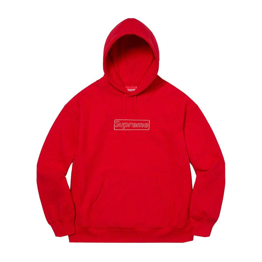 Supreme KAWS Chalk Logo Hooded Sweatshirt Red
