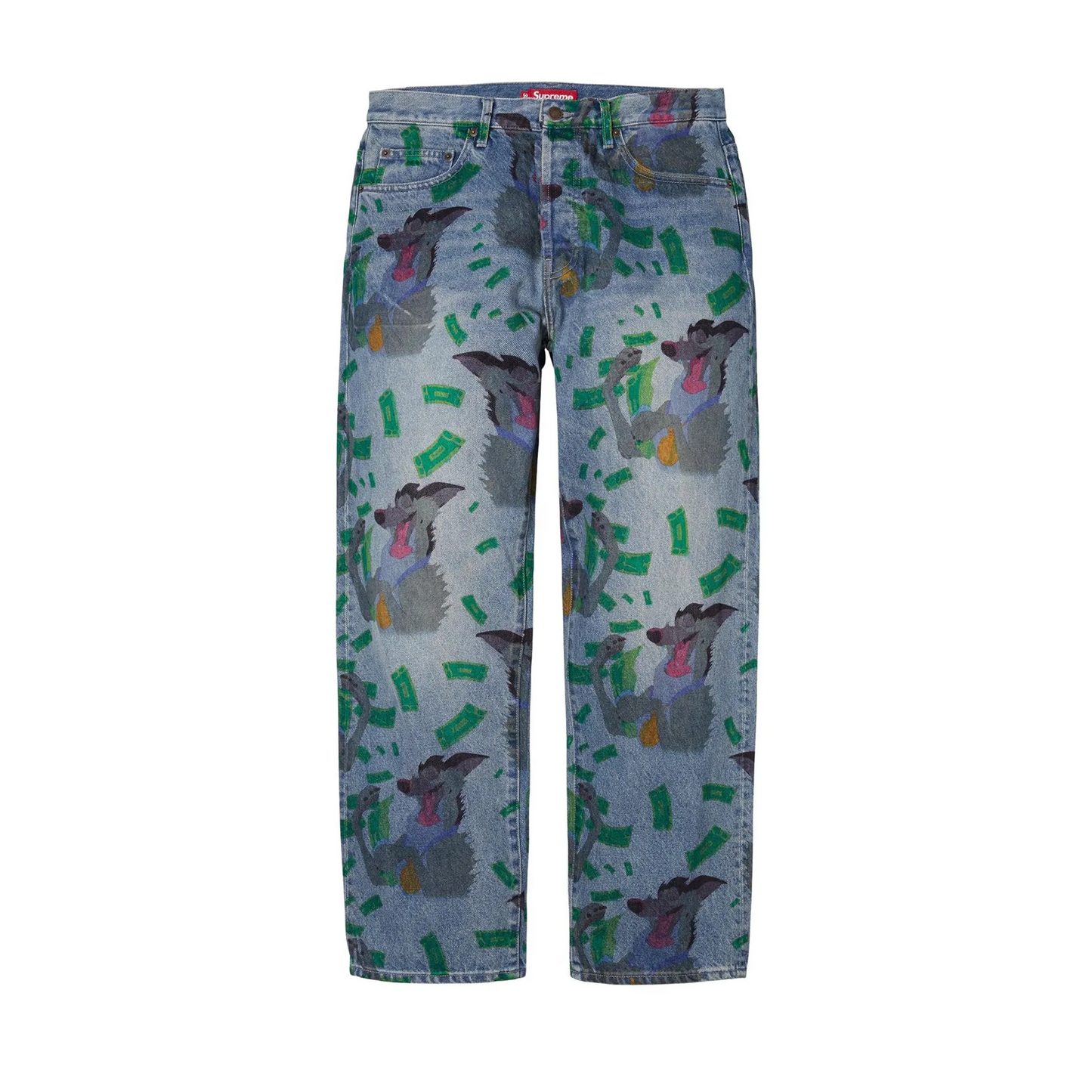 Supreme All Dogs Go To Heaven Loose Fit Jean Washed Indigo