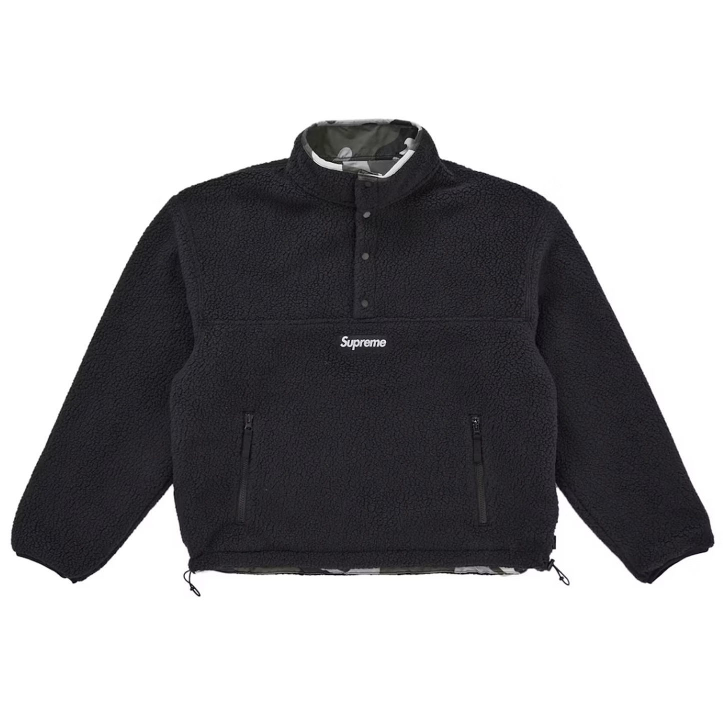Supreme Polartec Shearling Reversible Pullover (FW25) Black [USED] - M (Used)