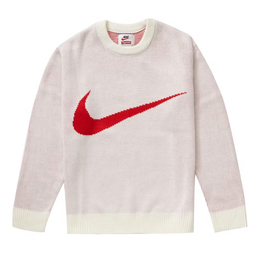 Supreme Nike Swoosh Sweater White [USED] - M (Used)