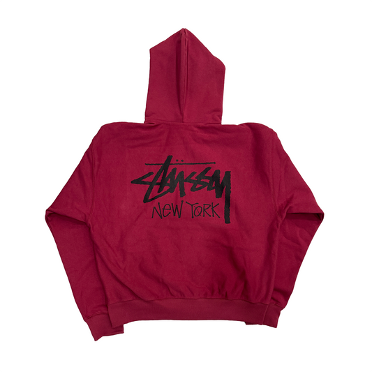 Stussy Stock New York Zip Hoodie Wine