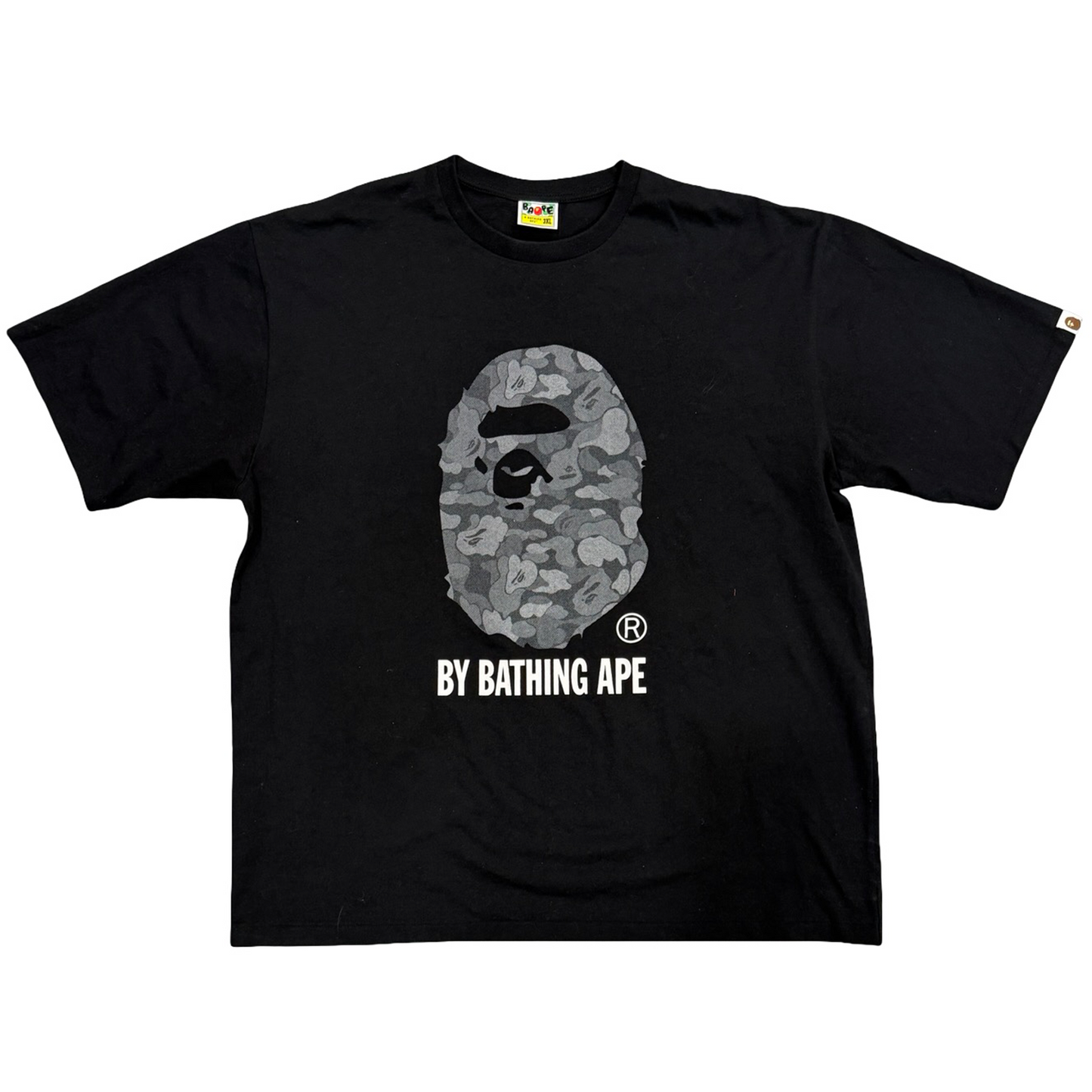 Bape A Bathing Ape  Black Camo Big Ape Head Tee Black [USED] - 3XL (Used)