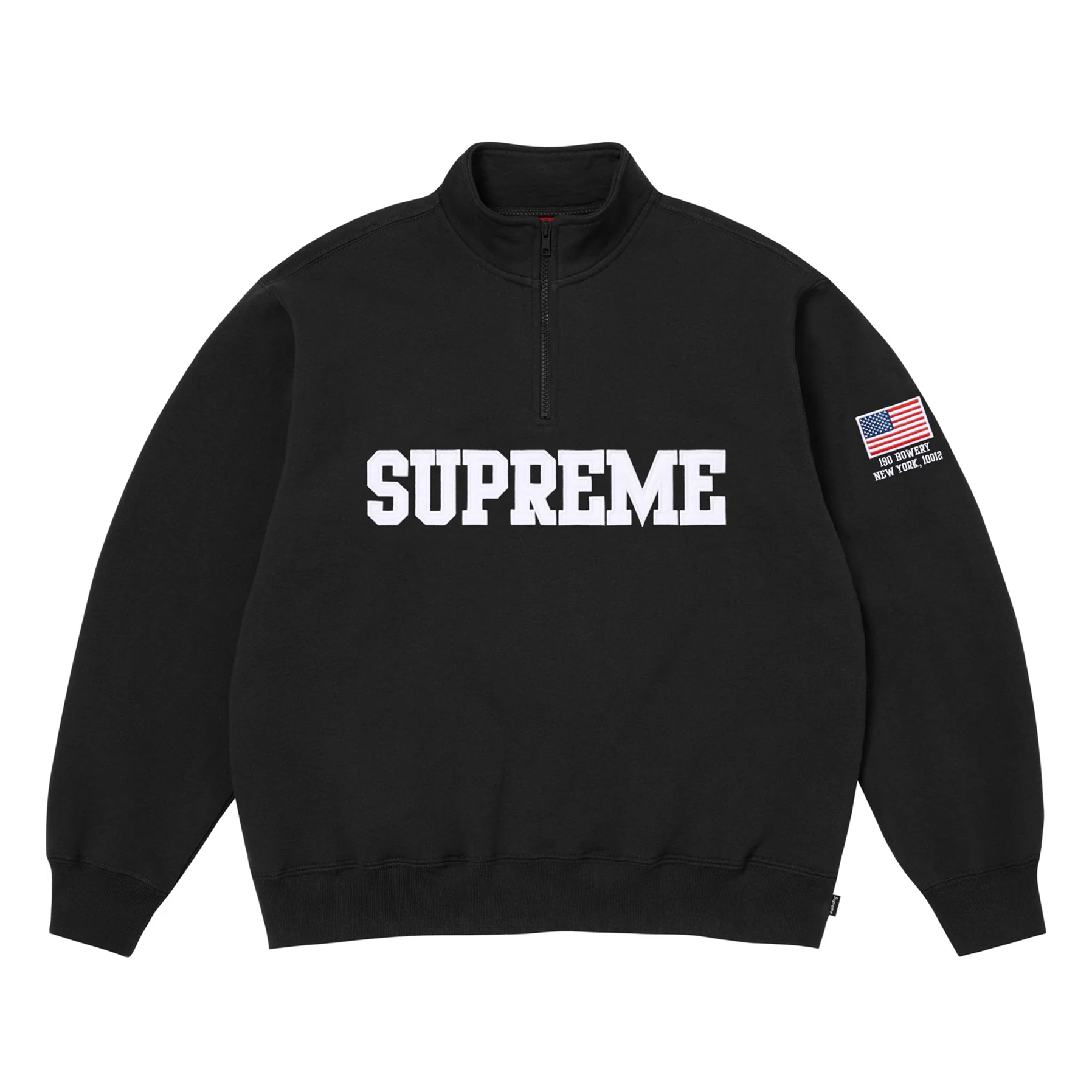 Supreme Shop Flag Half Zip Pullover Black New York – DISTRICT ONE NY