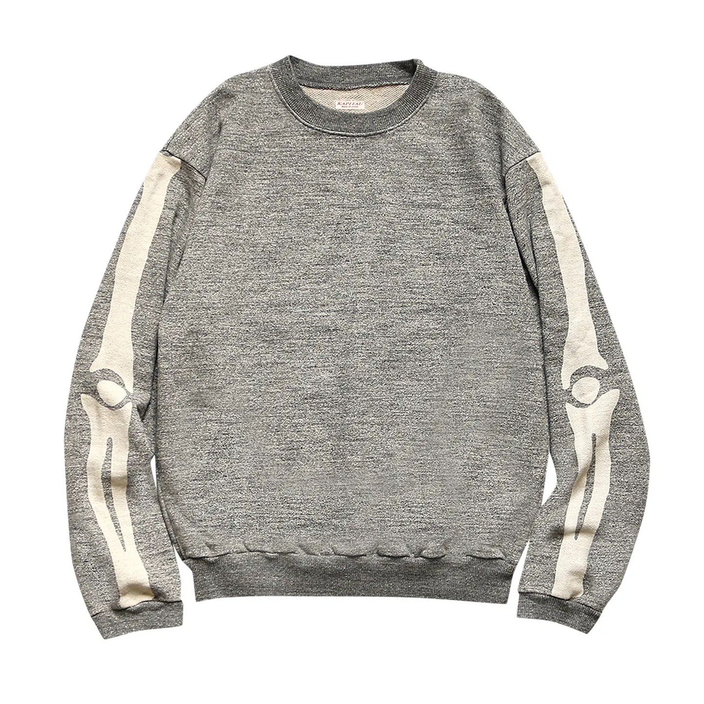 Kapital Bone Grandrelle Fleece Knit Big Crew Sweatshirt Charcoal [USED] - 3 (Used)