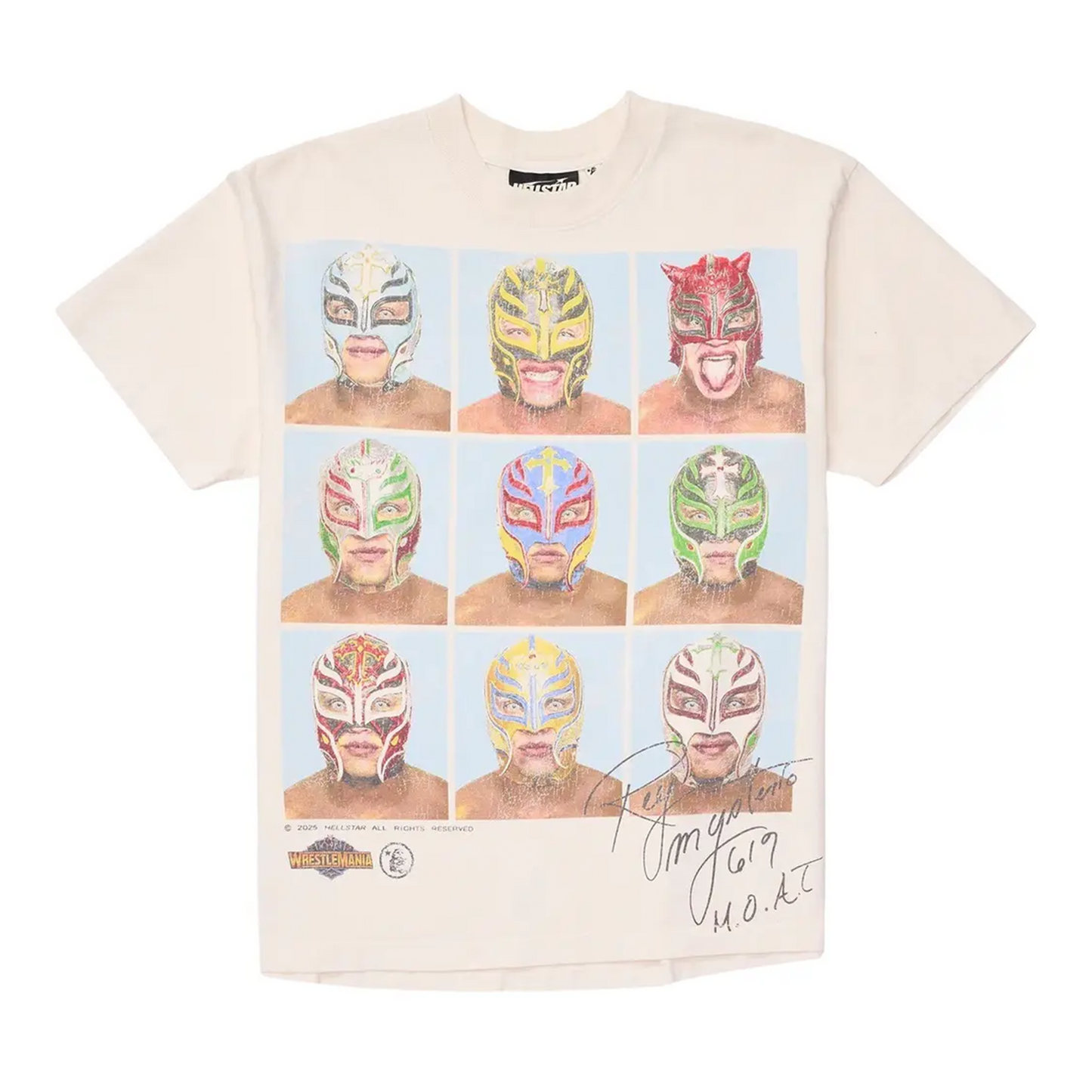 Hellstar Wrestlemania Rey Mysterio T-Shirt Cream White [USED] - L (Used)