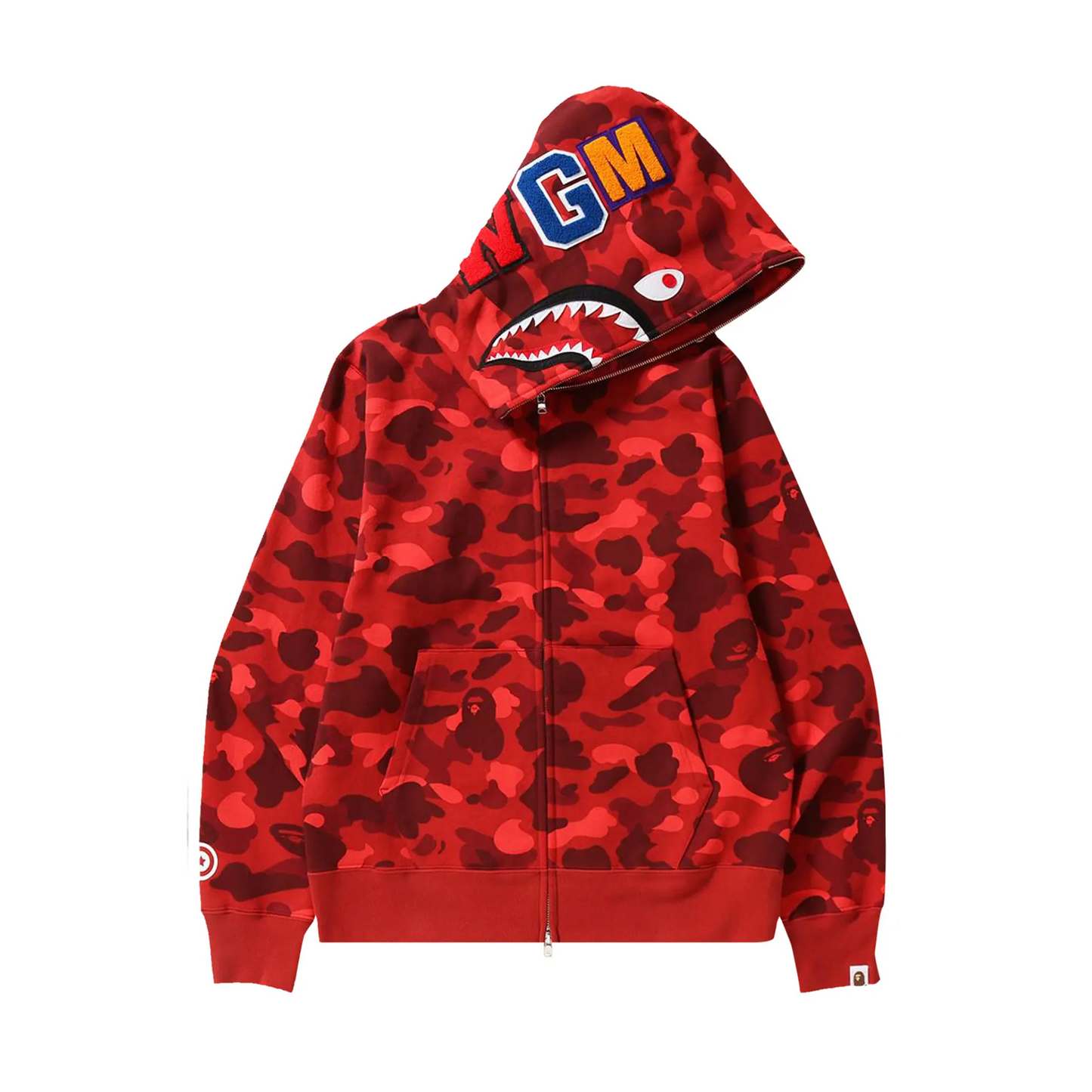 BAPE Color Camo Shark Full Zip Hoodie Red [USED] - XL (Used)