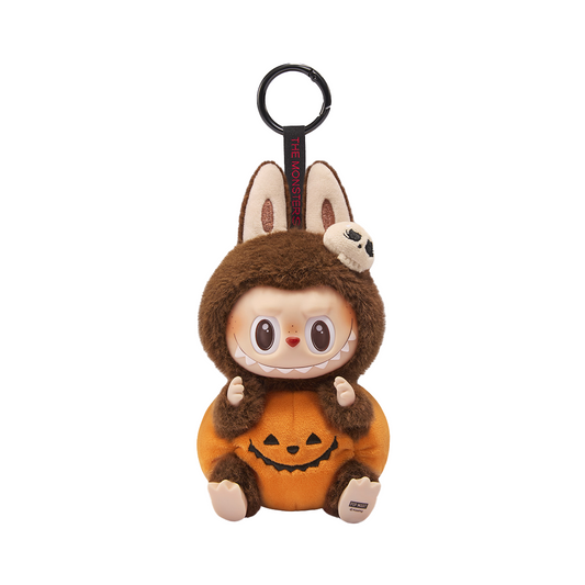 Pop Mart Labubu Happy Halloween Party Series-Sitting Pumpkin Vinyl Plush Pendant