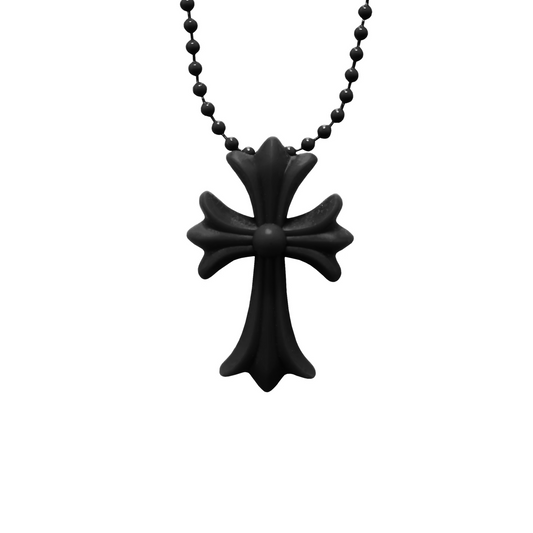 Chrome Hearts Black Silicone Cross Necklace