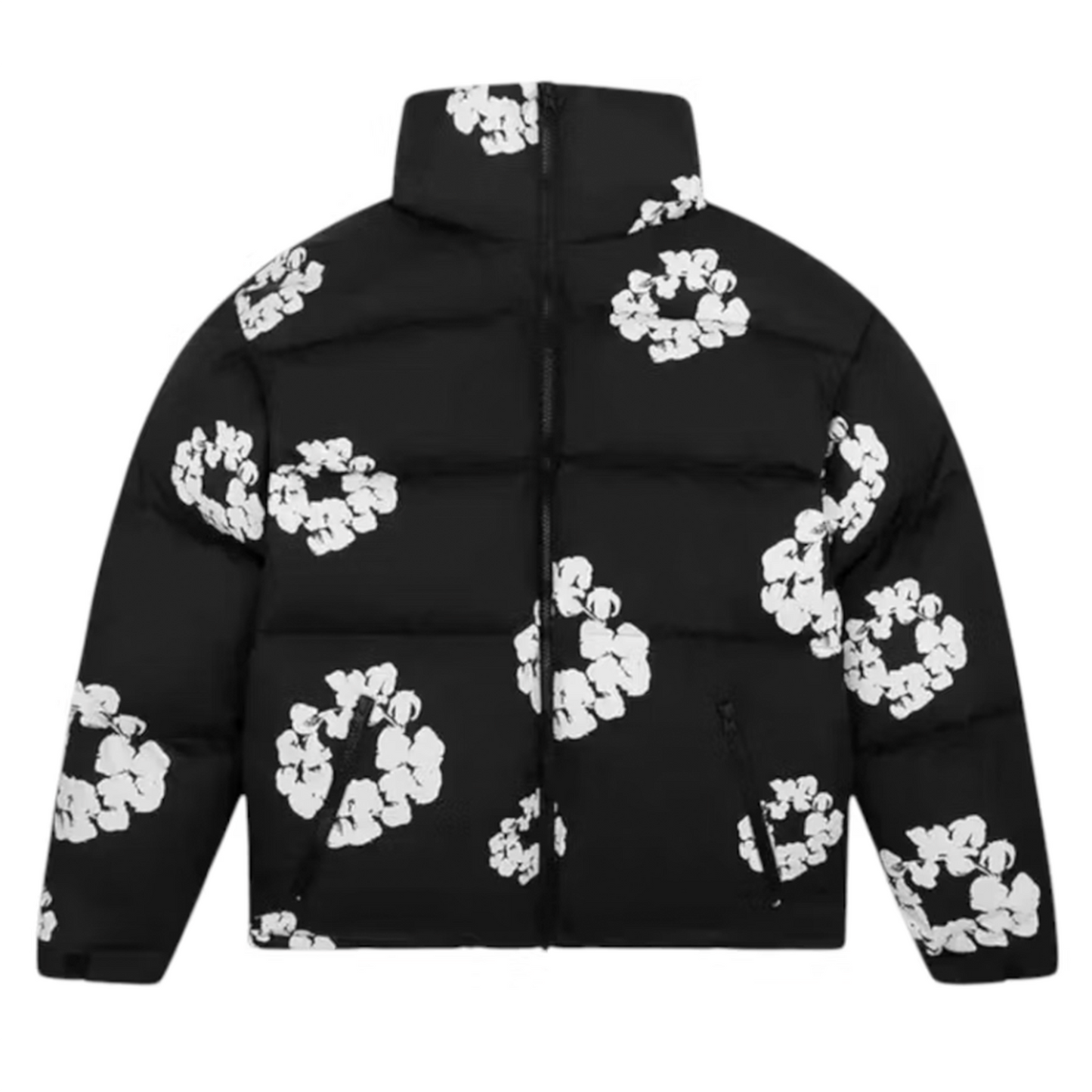 Denim Tears Cotton Wreath Puffer Jacket Black