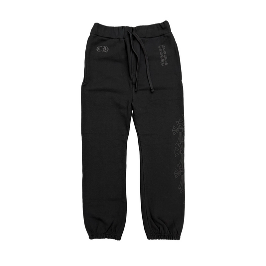 Chrome Hearts Miami Exclusive Vertical Logo Cemetery Sweatpants Black/Black
