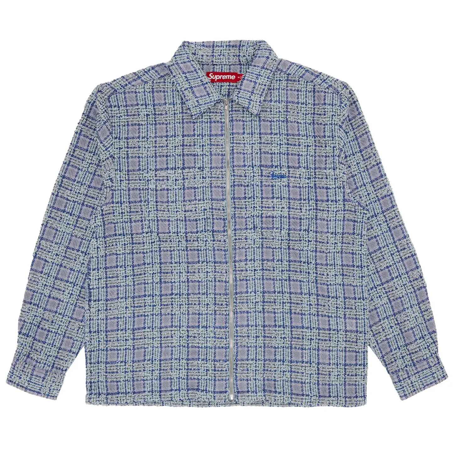Supreme Boucle Zip Up Shirt Blue [USED] - XL (Used)