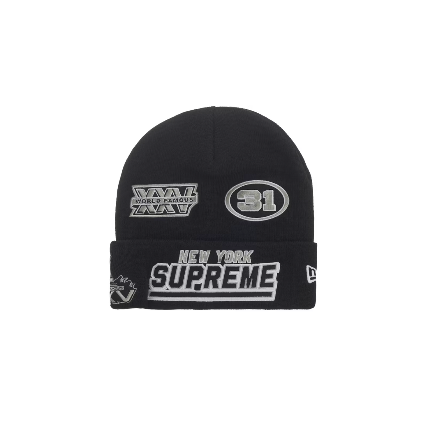 Supreme New Era Football Beanie Black